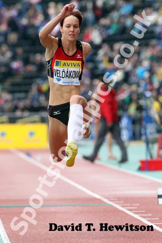 Dana Veldakova in the triple jump, 2012 Samsung Diamond League, Crystal Palace, London.